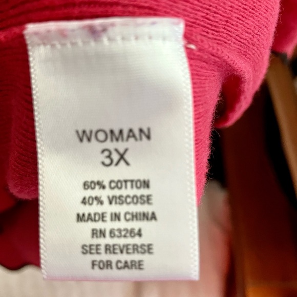 ROZ&ALI Women’s lightweight sweater, Plus Size 3X, like new, fuchsia pink/black - Picture 15 of 15